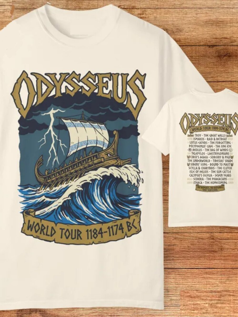 Odysseus World Tour 1184-1174 BC Metal Band Style Shirt Double Sided